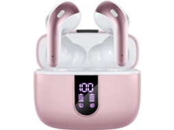 Fones de Ouvido Bluetooth Sem Fio com Display Led e Estojo de Carregamento JIAPEI (rosa)