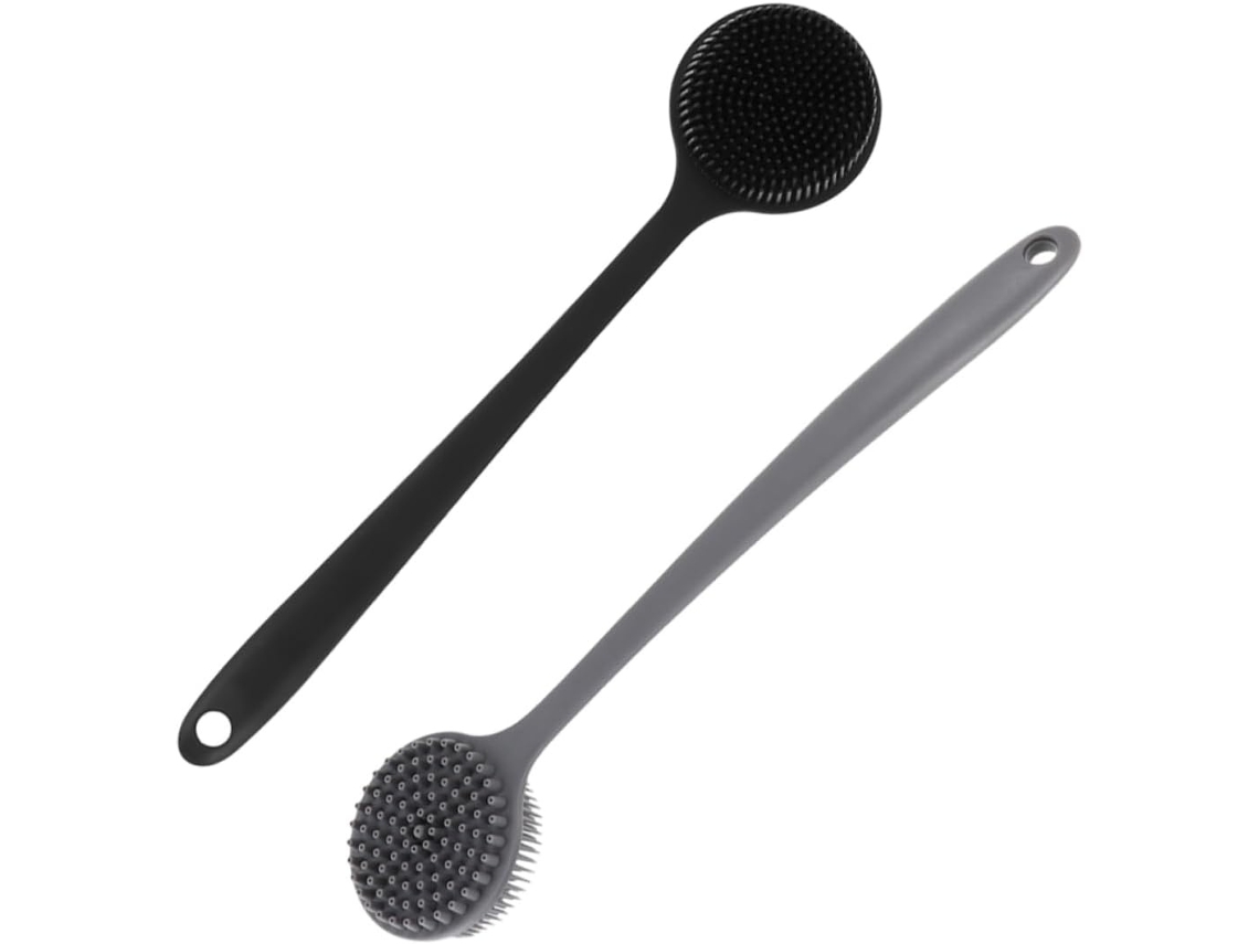 Lurelia Conjunto De 2 Escovas De Silicone Para Duche, Silicone Macio, Cabo Longo E Massagem Suave, Rotina Spa Confortável