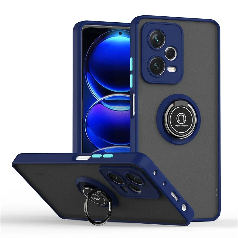 (azul, Redmi Note 12 Pro) Caso De Telefone, Suporte De Anel De Sucção Magnética, Antiderrapante, Anti-queda