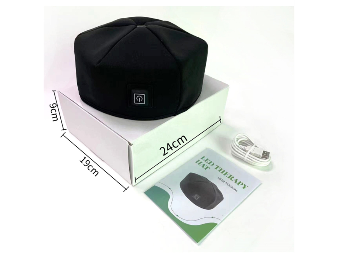 Touca de Led Vermelha Unissex para Cuidados com os Cabelos. MDUG (preto)