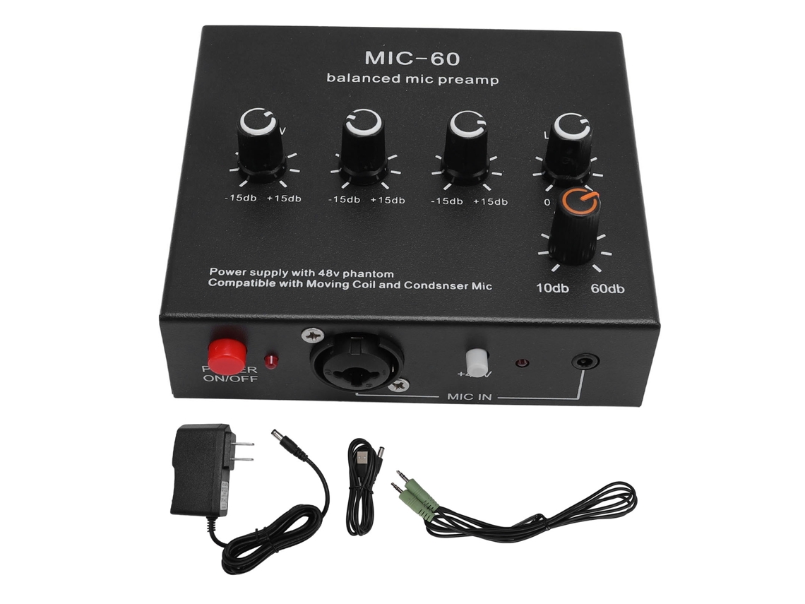 Pré amplificador de Microfone LAXISCREED 60db 48v