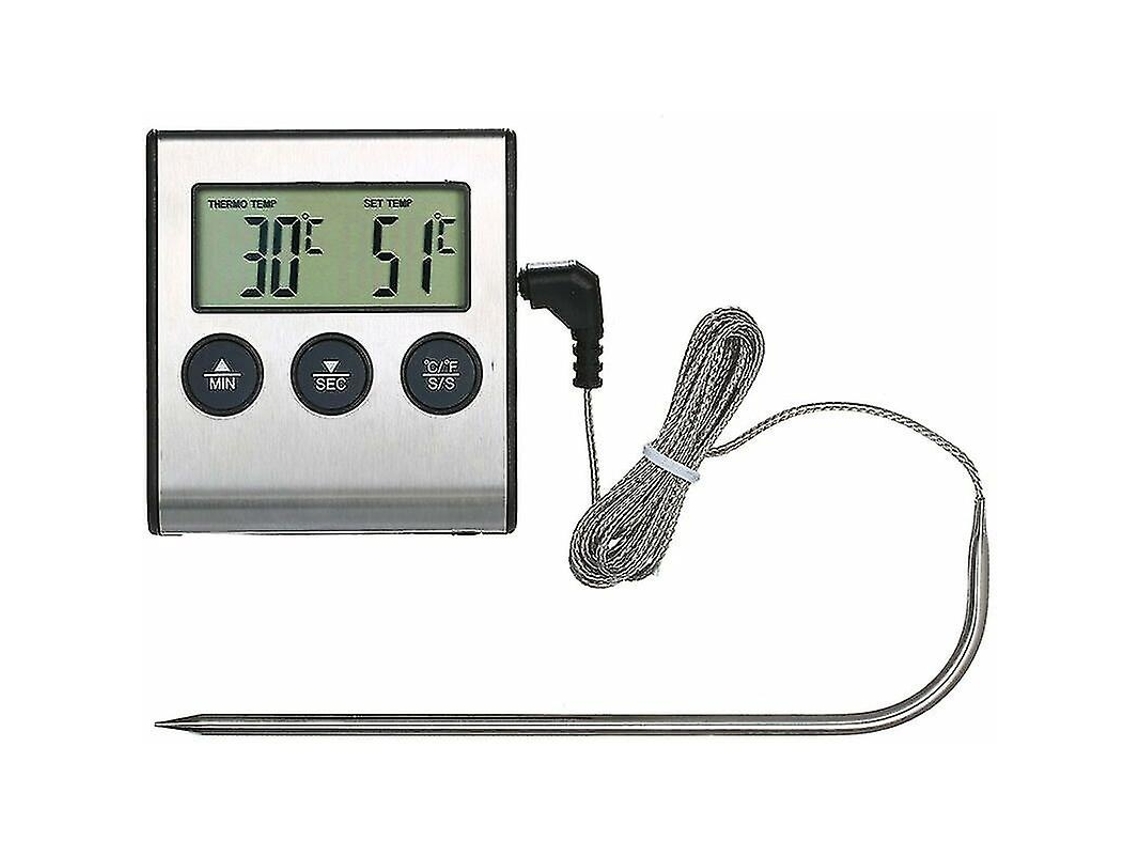 Termómetro Digital Lurelia Para Carne Com Temporizador E 1 Sonda, Forno E Churrasco, Magnético