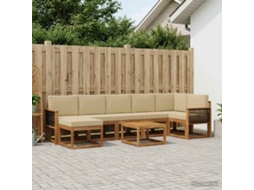 Vidaxl Conjunto De Sofás Para Exterior 8 Unid. Natural E Bege