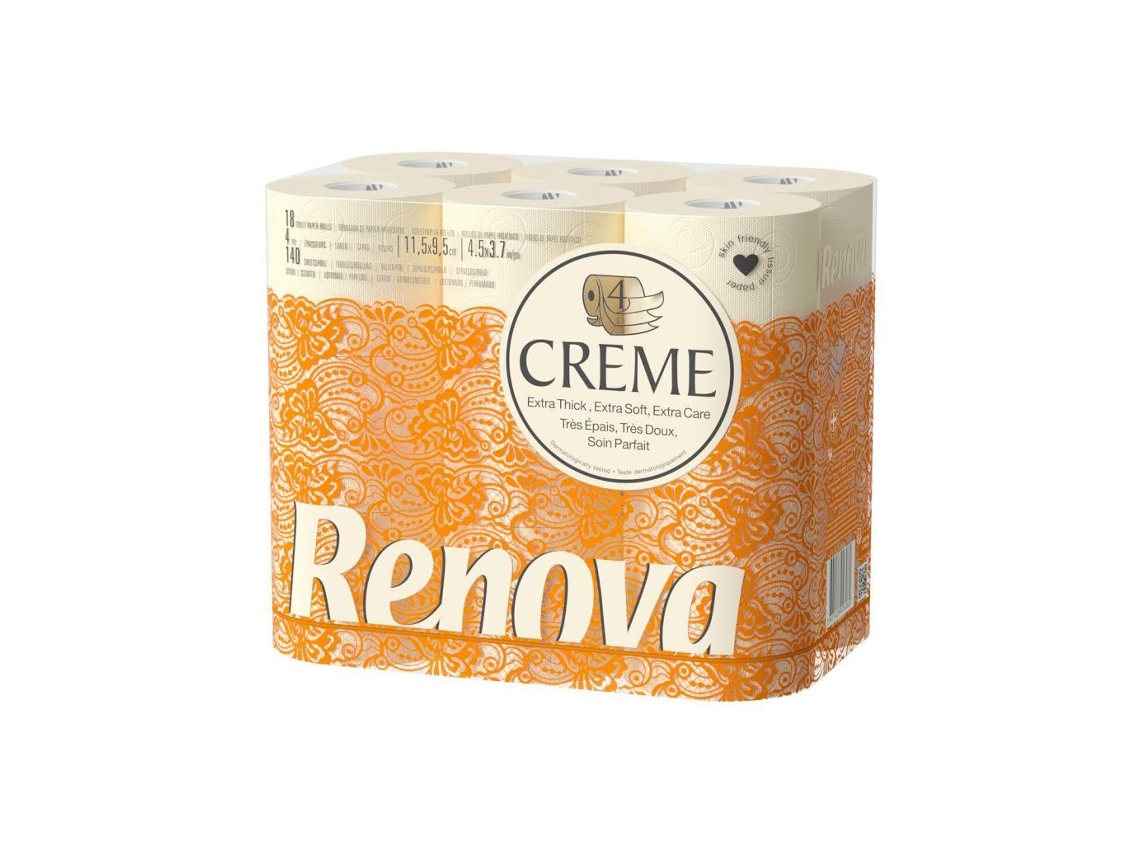 Pap.Hig.RENOVA 4 Folhas Creme 18 RL