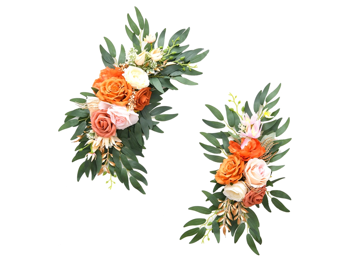 Laxiscreed Placa De Boas-vindas Para Casamento E Aniversário Com Decoração Floral Artificial