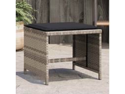Vidaxl Bancos Jardim C/ Almofadões 4pcs 41x41x36cm Vime Pe Cinza-claro