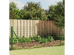 Vidaxl Cerca De Malha De Arame 1x10 M Aço Galvanizado Verde