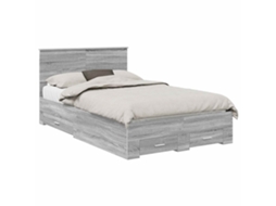 Estrutura da Cama Cinza Sonoma 120x190 cm Madeira Processada MAISON EXCLUSIVE