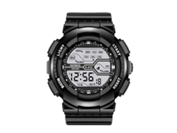 Relógio Esportivo Digital Masculino (preto) De Tamanho Grande (55 Mm) Com Luz Led, Recarregável E Resistente A Choques.