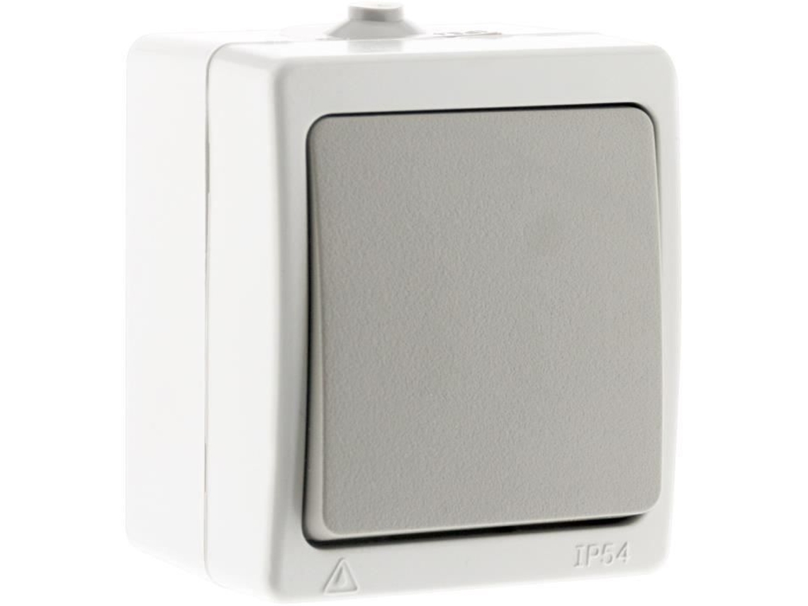 Interruptor Simples Bidirecional Cinza Claro Ip54 Akya Aj Vape