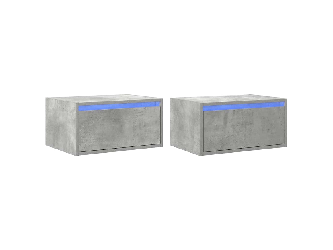 Conjunto de Mesas de Cabeceira de Parede com Luzes Led Cinzento Cimento MAISON EXCLUSIVE
