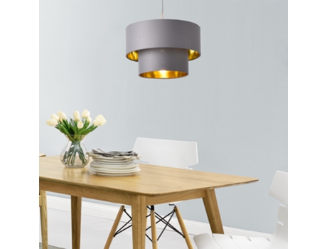Candeeiro de Suspensão LUX.PRO Cinza/ouro (60 W - E27)