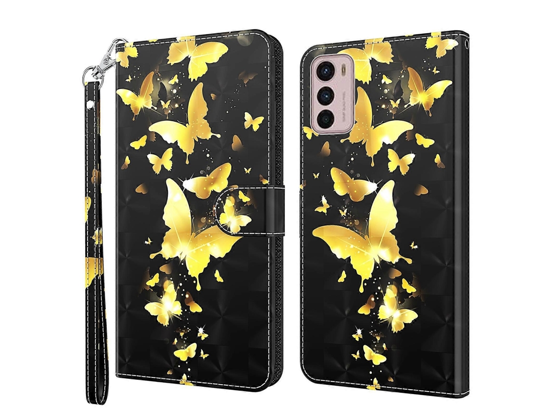 Capa Para Celular Motorola Moto G42 Com Estampa 3d Em Tpu + Couro Pu