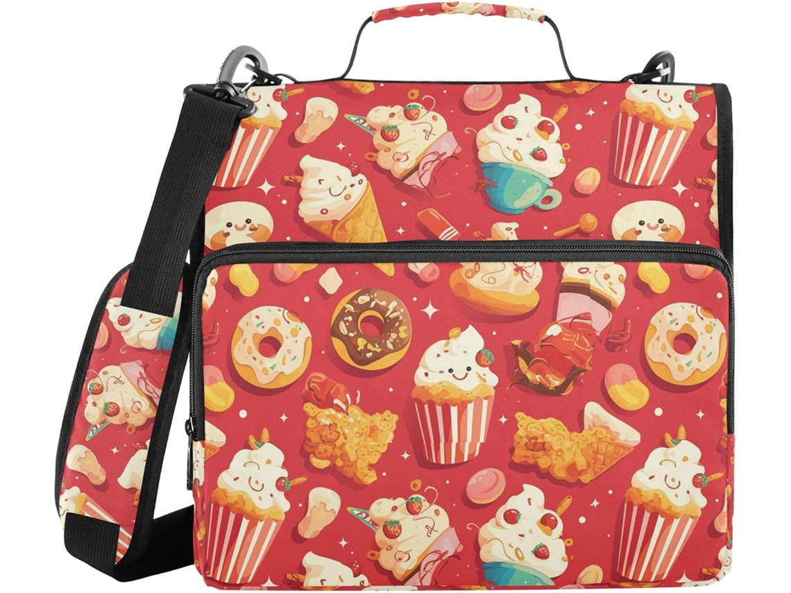 Pasta com zíper e alça de ombro, diversas bolsas de 3,8 cm, 3 caixas organizadoras no formato chinês, para colar documentos.