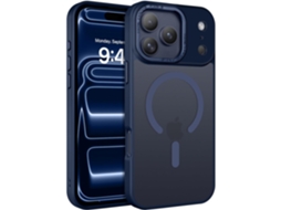 Capa Para Iphone 17 Pro Max - Capa Fosca Magsafe - Azul Escuro