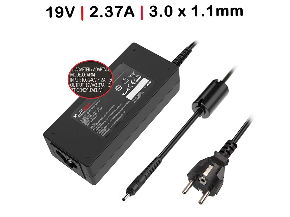 Carregador para Portatil Acer Pa-1450-26 19V 2.37A 45W 3.0X1.1Mm