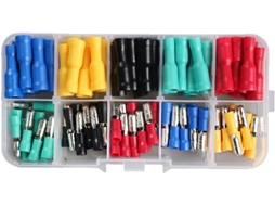 Kit Com 100 Conectores Macho E Fêmea E Terminais De Crimpagem A Frio.