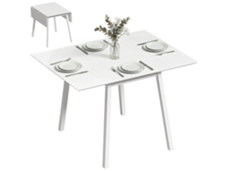 Mesa de Sala CHEZMOI moderna com 2 gavetas e estrutura de metal