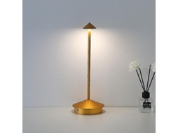 Lâmpada De Mesa Sem Fio Recarregável 2500mah Com 3 Níveis De Brilho E Iluminação 360 Graus Led 3000-6500k Ra90 Para Sala De Estar E Quartos Ouro