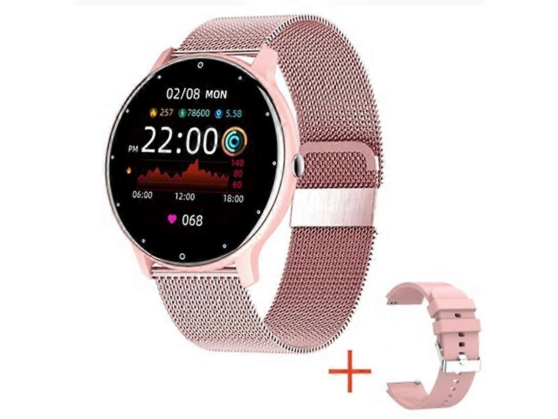Relógio inteligente Bluetooth BW0223 com monitoramento de frequência cardíaca, oxigênio no sangue e pressão arterial, Pink Ly Ebike