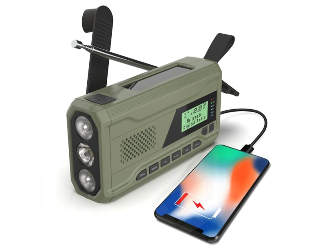 Rádio Retrátil, Emergência com Energia Solar e Bateria AQUAFORGE