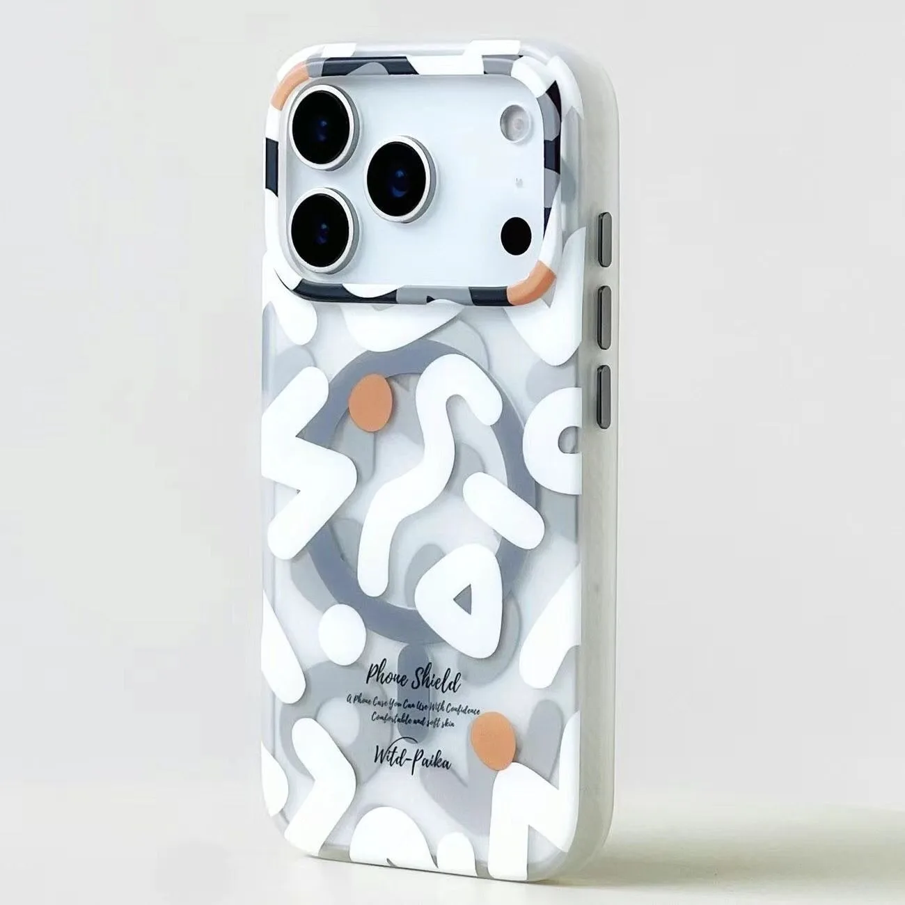 Capa Protetora Para Carregamento Sem Fio (iphone 14 Pro Branco), Acabamento Fosco Para Resistência A Impactos.
