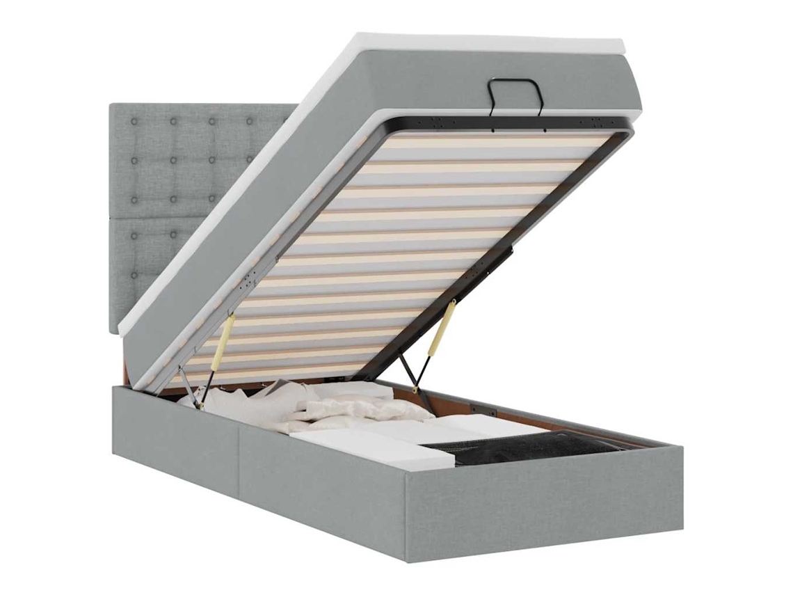 Ottoman Bed, Ottoman Beds Vidaxl Cinzeto Tecido (90 X 200 Cm)