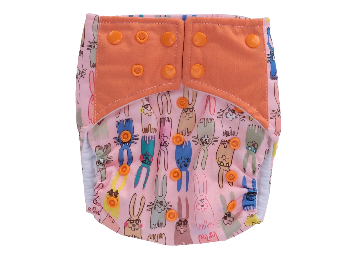 Pañal De Tela Para Bebé Lavable Reutilizable Com Estampados Coloridos E Padrões Cuterabbit Ajustável