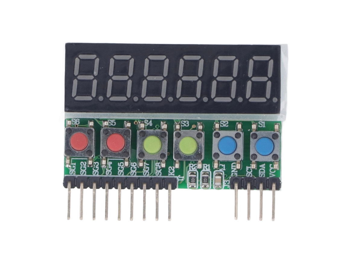 MÓDULO de Display de Tubo Digital de 6 Dígitos TM1637 com Interface I2C para Contadores e Temporizadores DC 3.3V-5V