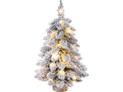 Árvore de Natal artificial pré iluminada de 18 com nevo flocado branca para decoração residencial | S/MARCA