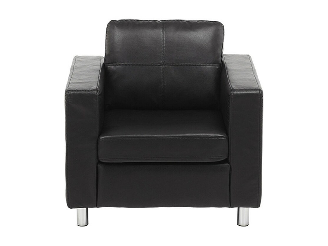 Poltrona Clássica Ackley VENTE-UNIQUE.PT (Preto - Pele sintética - 86x75x77 cm)