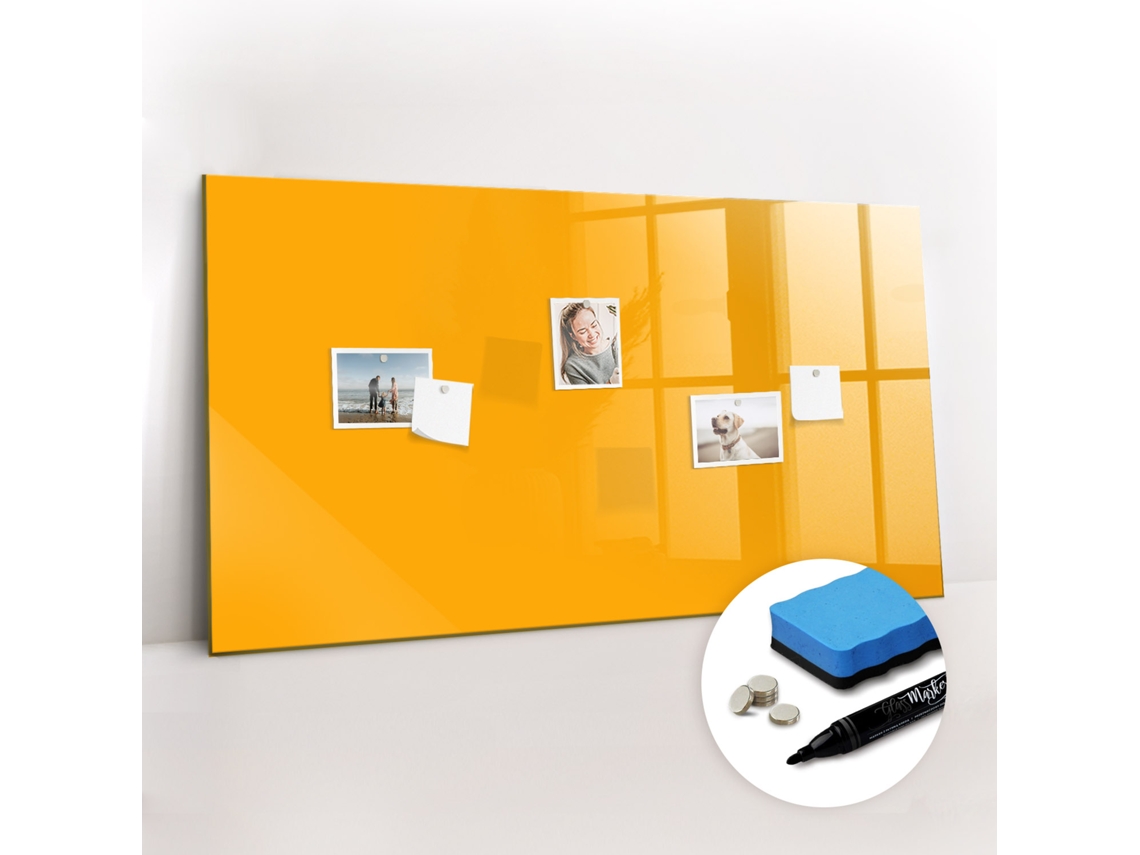 Quadro Magnético Cor Amarelo-ouro Para A Cozinha Espelharte (120x60 Cm)