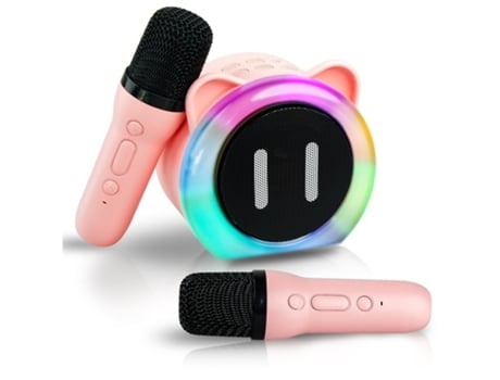 Mini Máquina De Karaokê Infantil Karaokê Portátil Bluetooth Com 2 Microfones Sem Fio Suporte Tf Usb Presente De Aniversário Para Meninas Yizhood