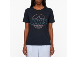 Rockinstone Jaws Movie Jawsline Navy Adult T-shirt Size:l