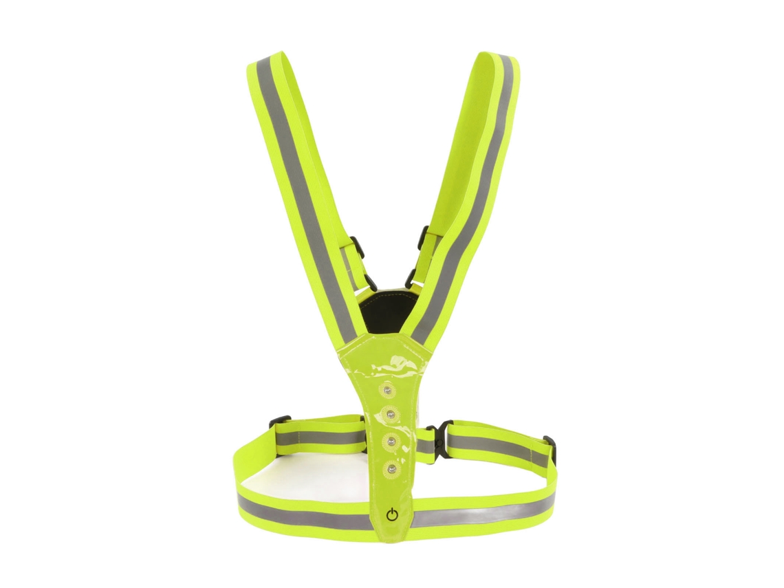 Colete Refletivo Led Com 3 Modos De Iluminação Para Corrida E Ciclismo Proteção 360° Amarelo