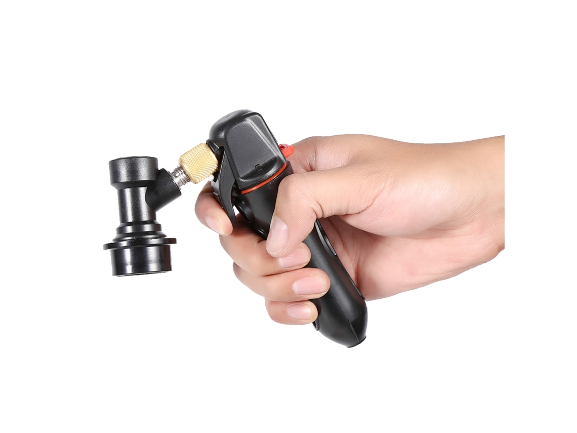 Carregador de barril com injetor de CO2 para dispensador de cerveja artesanal, válvula de esfera com trava para refrigerante artesanal, preto