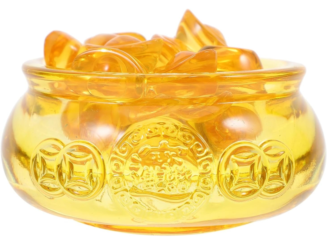 Tigela Citrino Amarelo Decoração Escritório Ideal Guardar Pequenos Objetos Design Exclusivo Atrai Prosperidade GOKOCO