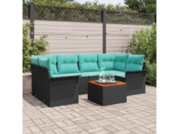 Vidaxl Conjunto De Sofá De Jardim 7 Unid. 6-número De Lugares