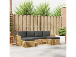 Vidaxl Conjunto De Sofás Para Exterior 6 Unid. Branco E Antracite