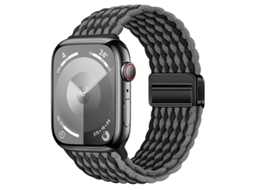 Bracelete Para Apple Watch 38/40/41/42mm Onda Preto Cinza Cuich