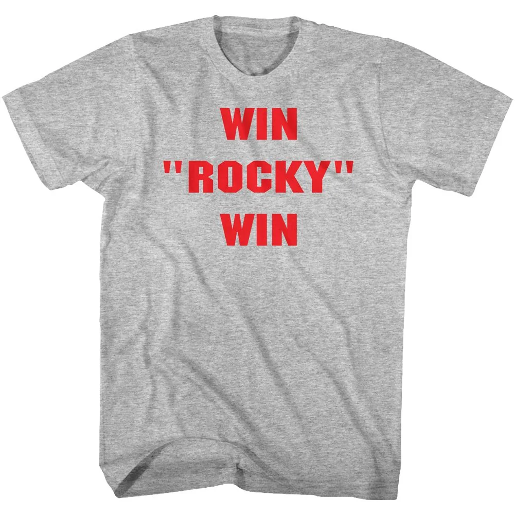 Rockinstone Rocky Movie Win Heather Gray Adult T-shirt Size:l