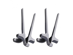 Rebe palillos Dedos Alimentarios de Plástico Reutilizables Anti deformación para Snacks Hogar Oficina 2pcs Gris