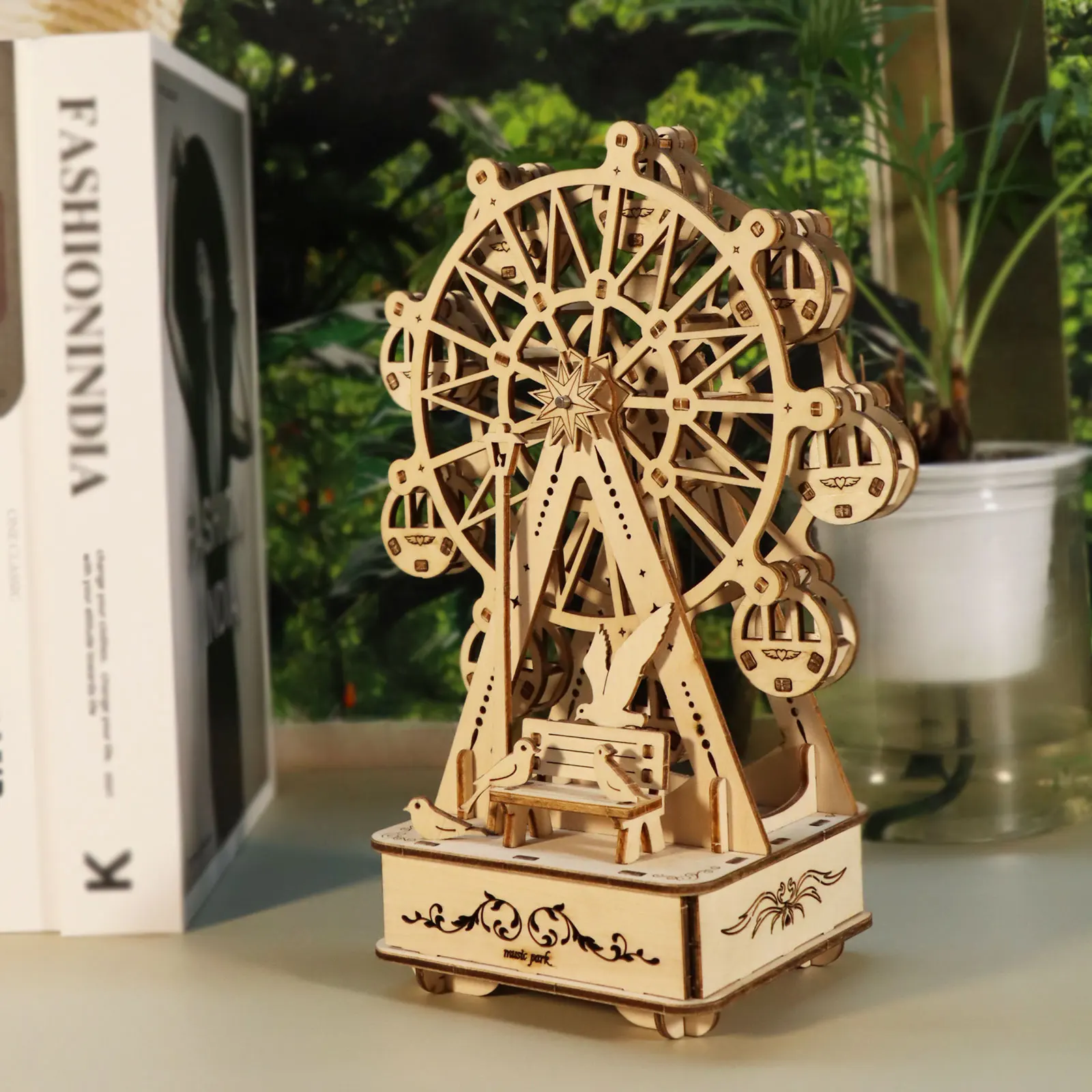Quebra cabeça 3d para Adultos em Formato de Roda gigante com Caixa de Música "you Are My Sunshine". MDUG
