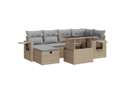Garden Sofa Set, Garden Sofa Sets Vidaxl Bege Rattan / Vime (n/a)