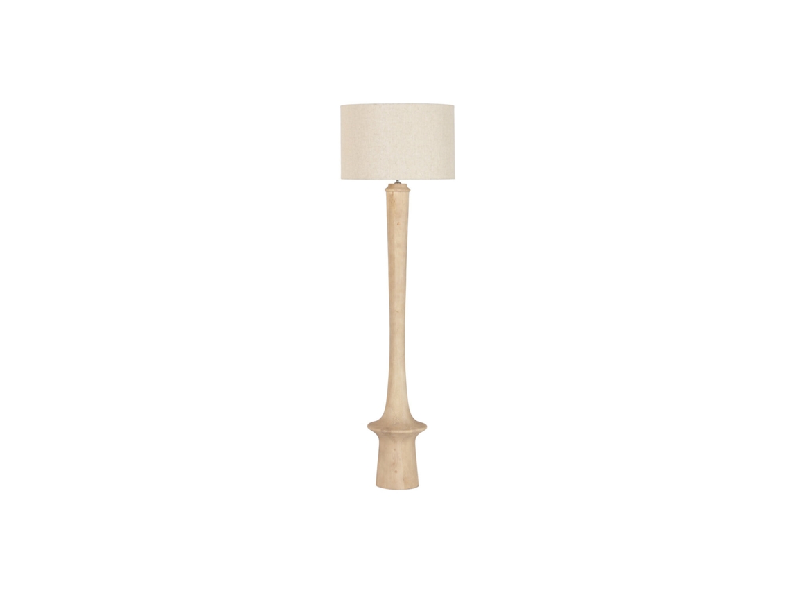 Luminária de Chão em Linho Natural com Cabo em Formato de Manga, 51x51x171cm ALEXANDRA HOUSE LIVING