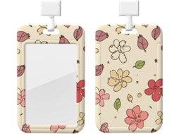 Porta Crachá Com Cordão, Impermeável, Plástico, Estampa Floral, Identificação Crachás, Retrátil, Protetor