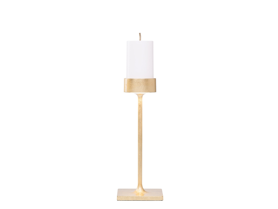 Candeeiro De Mesa Midi Sem Fios Perpetua, Em Alumínio Preto Mate E Interior Em Folha De Ouro, Com Módulo De Led Profissional E Recarregável.