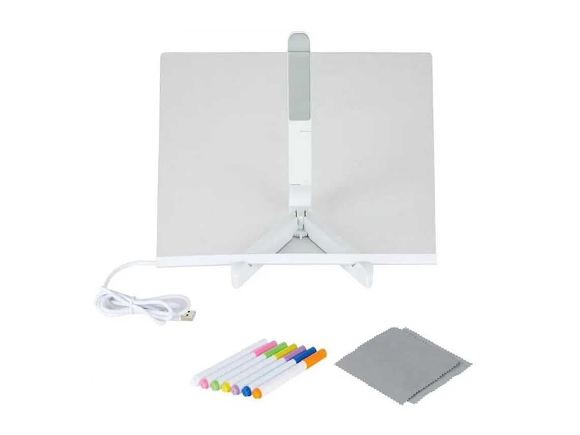 Quadro De Notas Led Com 7 Marcadores, Acrílico Para Escrita A Seco, Alimentado Por Usb, Mensagens Regravável Crianças. Aquaforge
