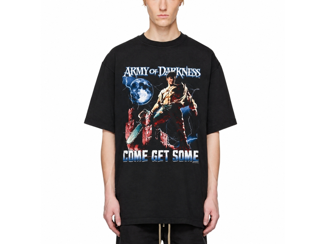 Rockinstone Army Of Darkness Movie Army Of Darkness Movie Get Some Lightning Black Adult T-shirt Size:xxxl