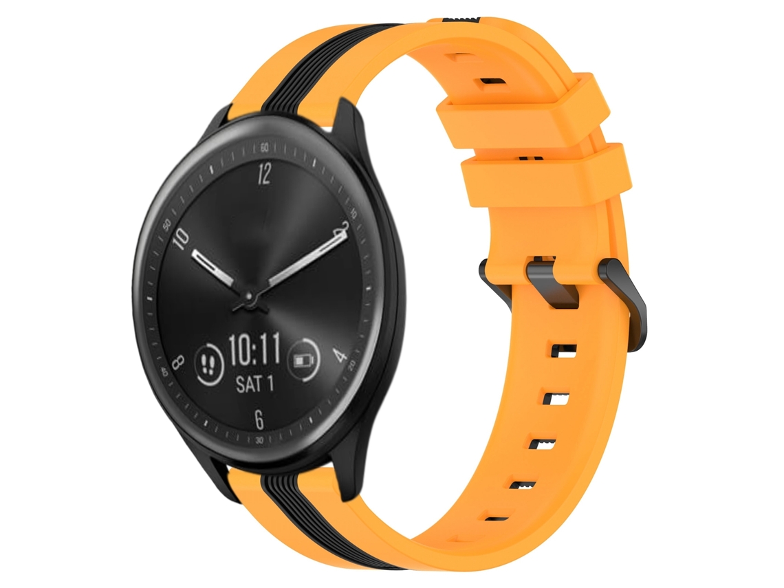 Bracelete de Smartwatch para Garmin Vivomove Sport 20mm de silicone vertical de duas cores (amarelo + preto)